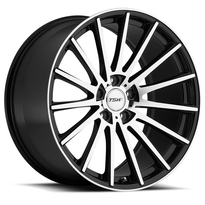 TSW 1985CHC205114B76 - Chicane 19x8.5 5x114.3 ET20 CB76.1 Gloss Black with Mirror Cut Face