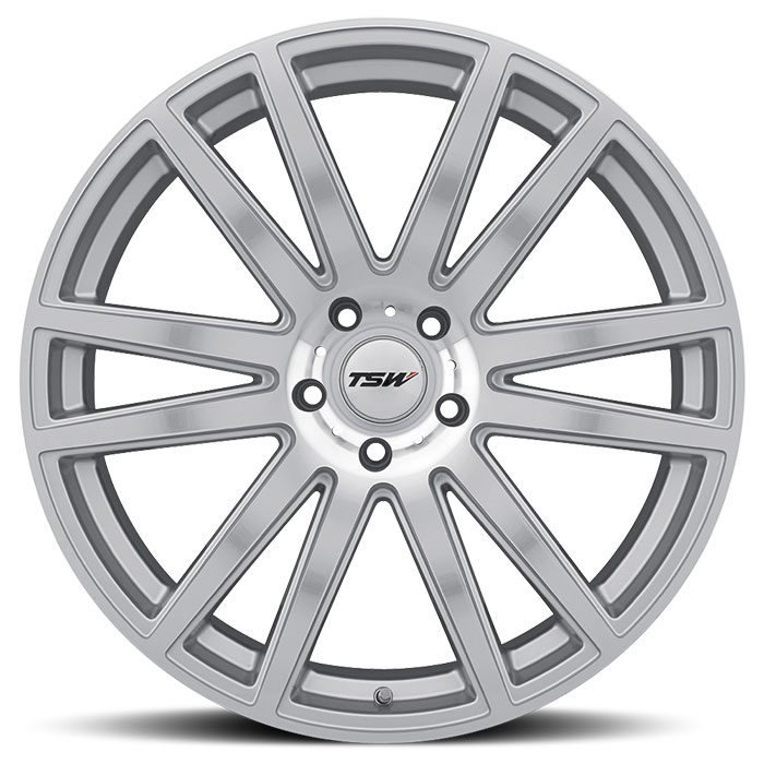 TSW 2210GAT375120S76 - Gatsby 22x10 5x120 ET37 CB76.1 Silver with Mirror Cut Face