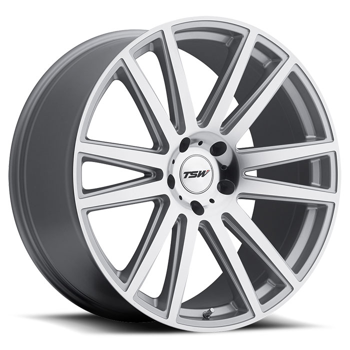 TSW 2210GAT375120S76 - Gatsby 22x10 5x120 ET37 CB76.1 Silver with Mirror Cut Face