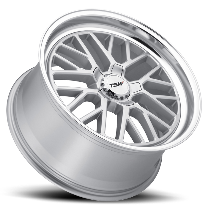 HOCKENHEIM S 20X8.5 5-114.3 30P C76 SILVER W/MIRROR CUT LIP (CHROME HEX NUT)