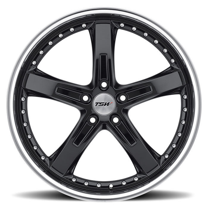 TSW 1895JAR205114B76 - Jarama 18x9.5 5x114.3 ET20 CB76.1 Gloss Black with Mirror Cut Lip