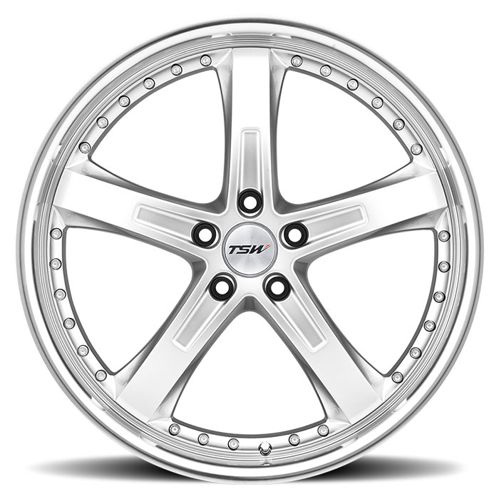 TSW 1895JAR455120S76 - Jarama 18x9.5 5x120 ET45 CB76.1 Hyper Silver with Mirror Cut Lip