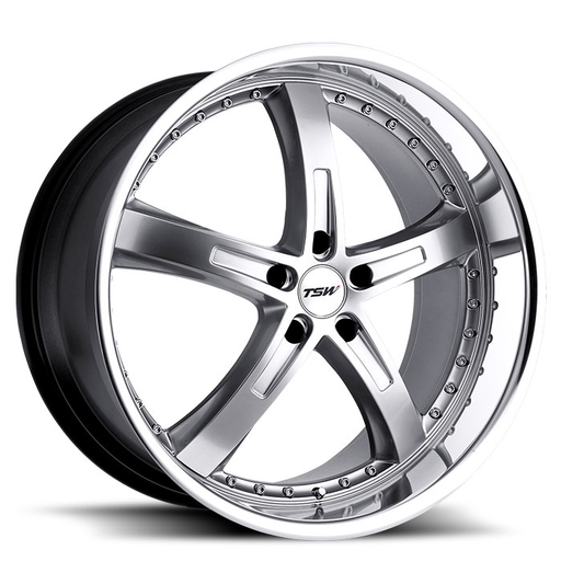 TSW 1995JAR205120S76 - Jarama 19x9.5 5x120 ET20 CB76.1 Hyper Silver with Mirror Cut Lip