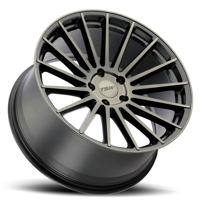 LUCO 19X8.5 5-108 40P C72.1 MATTE BLACK W/MACHINE FACE & DARK TINT