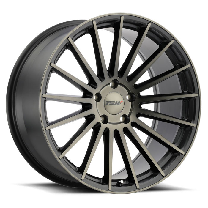 LUCO 18X8.5 5-112 42P C72.1 MATTE BLACK W/MACHINE FACE & DARK TINT