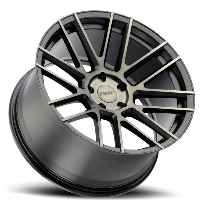 TSW 2290MSP375114M76 - Mosport 22x9 5x114.3 ET37 CB76.1 Matte Black with Machined & Dark Tint