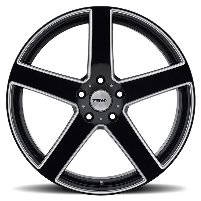 RIVAGE 17X8 5-100 35P C72 BLACK | MILLED SPOKE