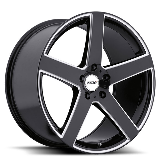 RIVAGE 18X8 5-112 45P C72 BLACK | MILLED SPOKE