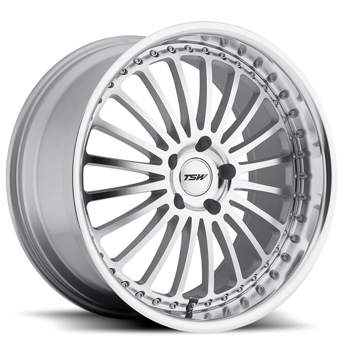 TSW 1780SIL205120S76 - Silverstone 17x8 5x120 ET20 CB76.1 Silver with Mirror Face & Lip