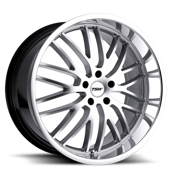 TSW 1780SNT405110S72 - Snetterton 17x8 5x110 ET40 CB72.6 Hyper Silver with Mirror Cut Lip