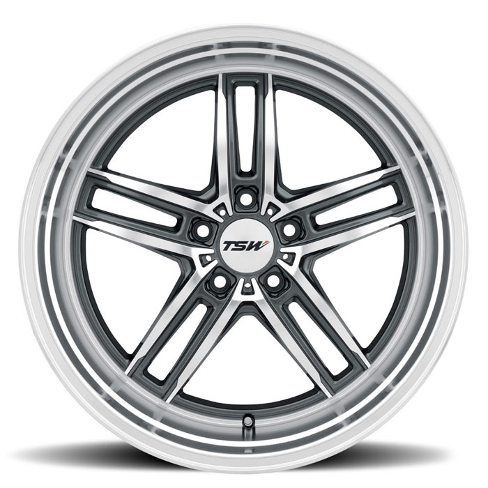 TSW 2010SUZ405120G76 - Suzuka 20x10 5x120 ET40 CB76.1 Gloss Gunmetal With Mirror Cut Face