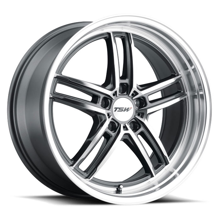 TSW 2010SUZ205120G76 - Suzuka 20x10 5x120 ET20 CB76.1 Gloss Gunmetal With Mirror Cut Face