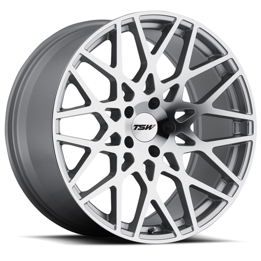 TSW 2085VLE205112S72 - Vale 20x8.5 5x112 ET20 CB72.6 Silver with Mirror Cut Face