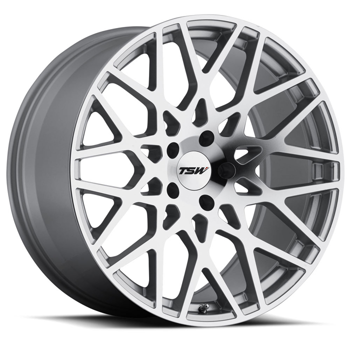 TSW 1885VLE205120S76 - Vale 18x8.5 5x120 ET20 CB76.1 Silver with Mirror Cut Face