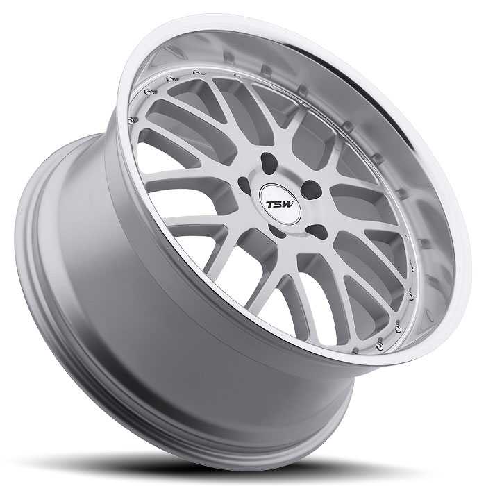 TSW 1895VAL205120S76 - Valencia 18x9.5 5x120 ET20 CB76.1 Silver with Mirror Cut Lip