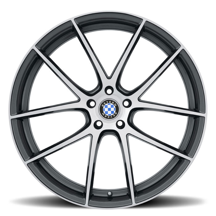 RITZ 18X8.5 5-112 20P C66.6 GLOSS GUNMETAL W/BRUSHED FACE