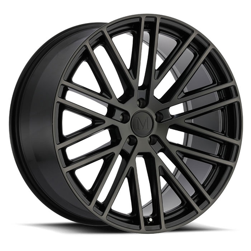 MASCHE 18X9.5 5-112 30P C66.6 SEMI GLOSS BLACK W/MIRROR CUT FACE & TRANSLUCENT CLEAR