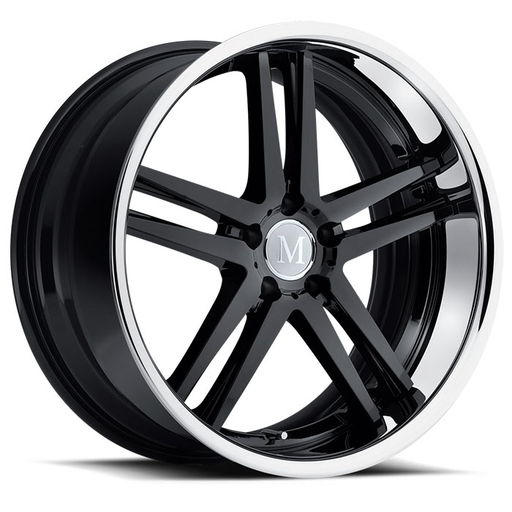 SIMPLEX 20X10 5-112 40P C66.6 BLACK - CHROME SS LIP