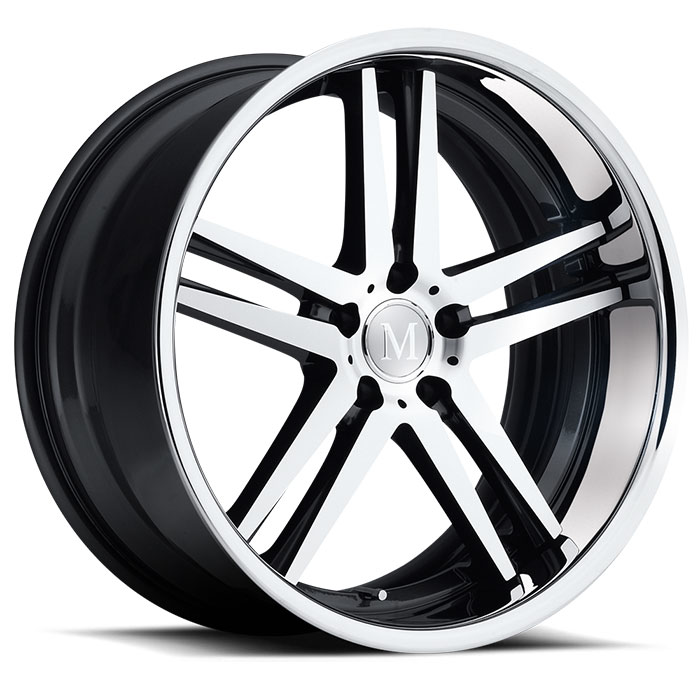 SIMPLEX 18X8.5 5-112 43P C66.6 GUNMETAL MCH - CHROME SS LIP