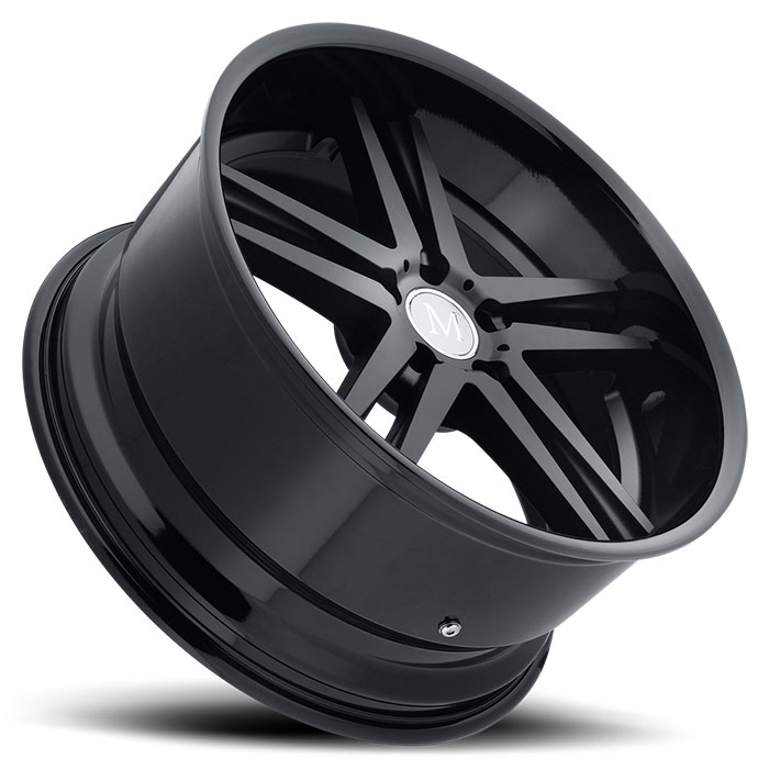 SIMPLEX 19X8.5 5-112 43P C66.6 MATTE BLACK - BLACK LIP