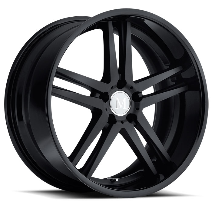 SIMPLEX 19X8.5 5-112 43P C66.6 MATTE BLACK - BLACK LIP