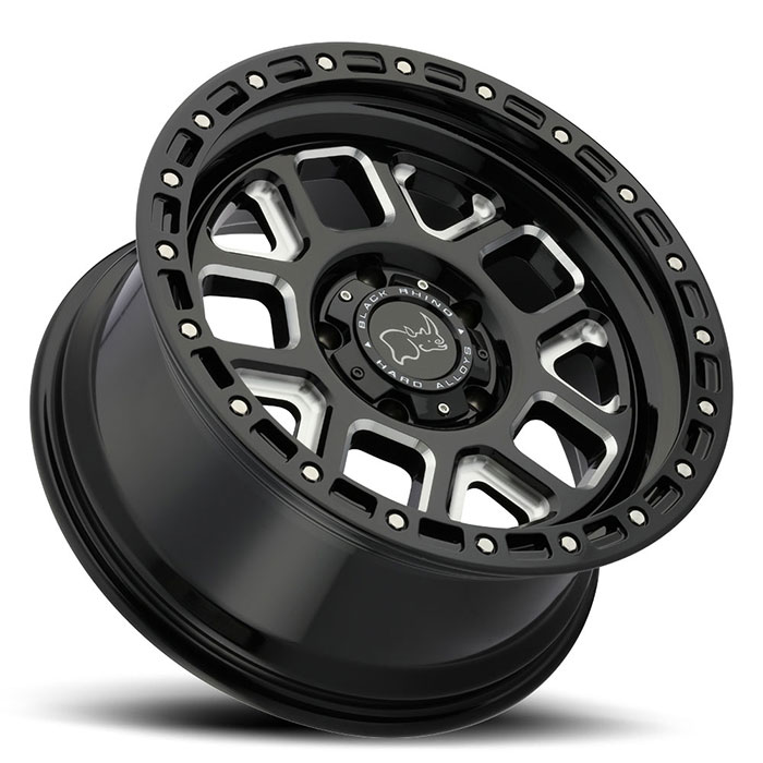 ALPINE 20X9.5 5-150 12P C110 GLOSS BLACK W/MILLED SPOKES