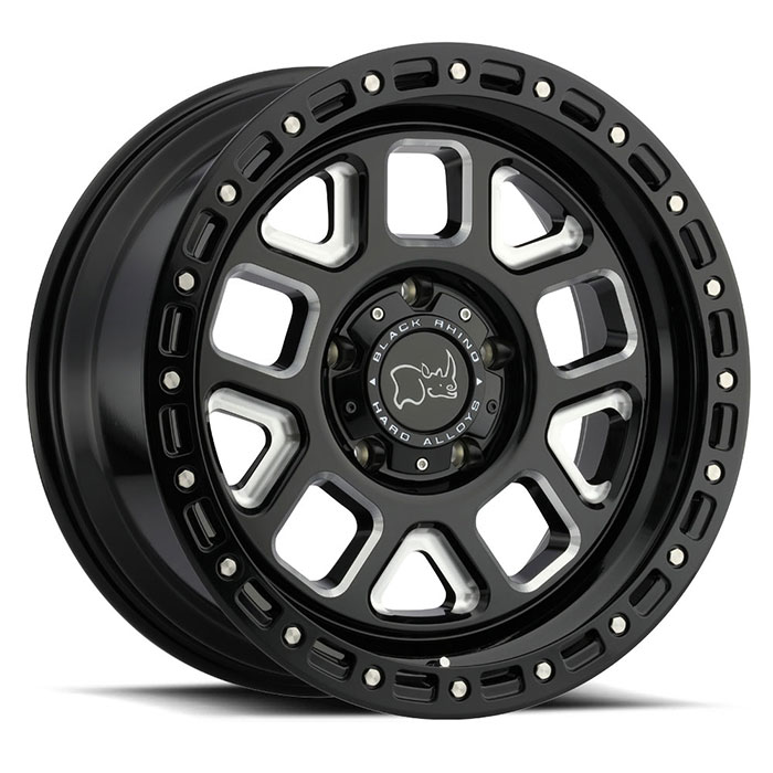 ALPINE 20X9.5 5-150 12P C110 GLOSS BLACK W/MILLED SPOKES