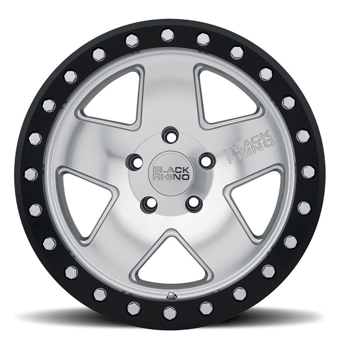 CRAWLER 17X8.5 5-114.3 32N C71.5 SILVER W/MIRROR FACE & BLACK LIP RING