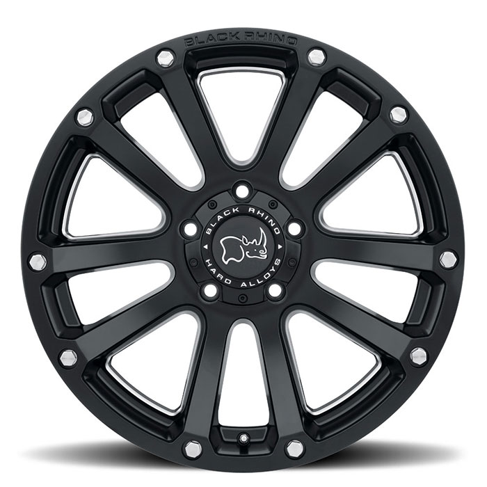 HIGHLAND 17X9.5 5-127 12N C71.5 MATTE BLACK W/MILLED WINDOWS