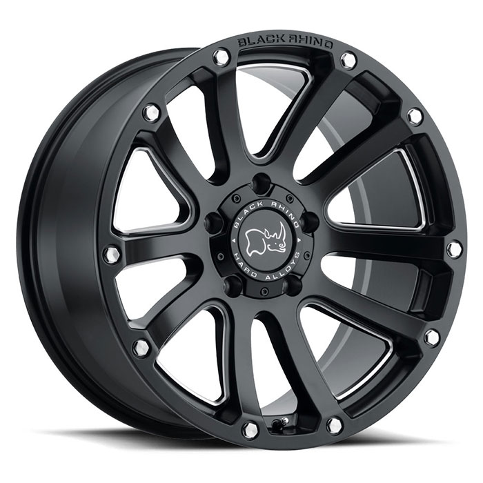 HIGHLAND 20X9.5 5-127 12N C71.5 MATTE BLACK W/MILLED WINDOWS