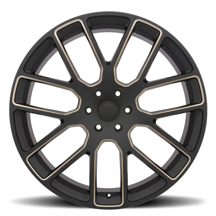 KUNENE 20X9 5-127 30P C71.5 MATTE BLACK W/DARK TINT MILLED SPOKES