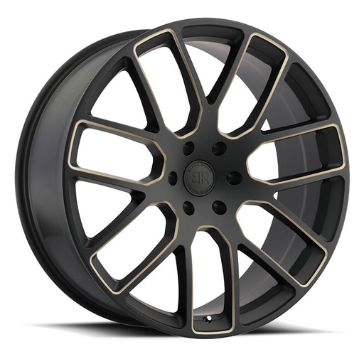 KUNENE 22X9.5 5-127 30P C71.5 MATTE BLACK W/DARK TINT MILLED SPOKES