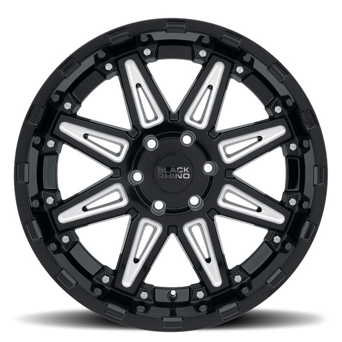 RUSH 20X9.5 5-150 12P C110 GLOSS BLACK W/MILLED SPOKES