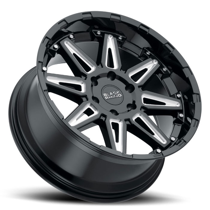 RUSH 18X9.5 5-150 12P C110 GLOSS BLACK W/MILLED SPOKES