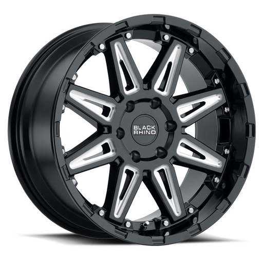 RUSH 20X9.5 5-150 12P C110 GLOSS BLACK W/MILLED SPOKES