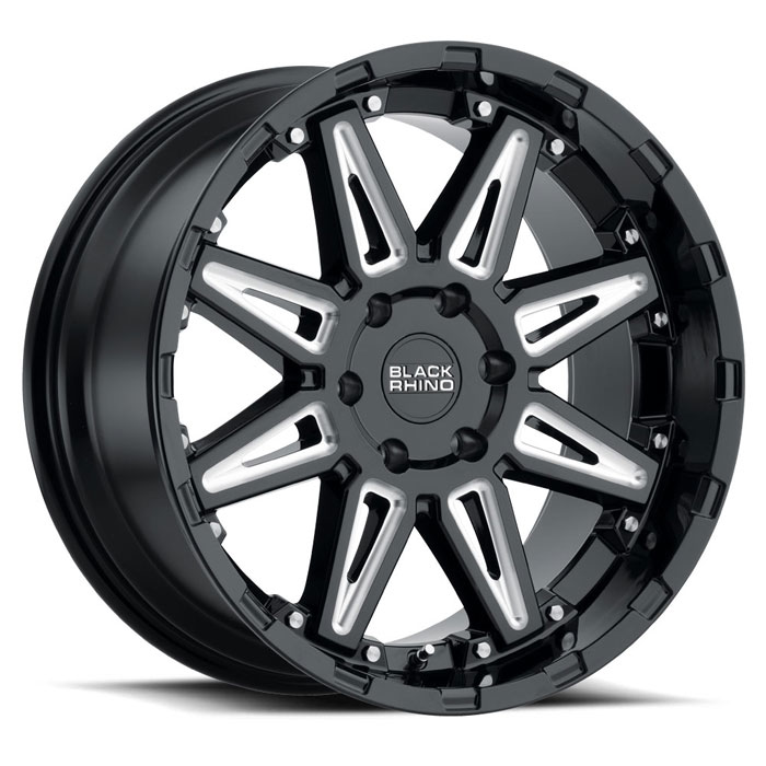 RUSH 20X9.5 5-127 18N C71.5 GLOSS BLACK W/MILLED SPOKES