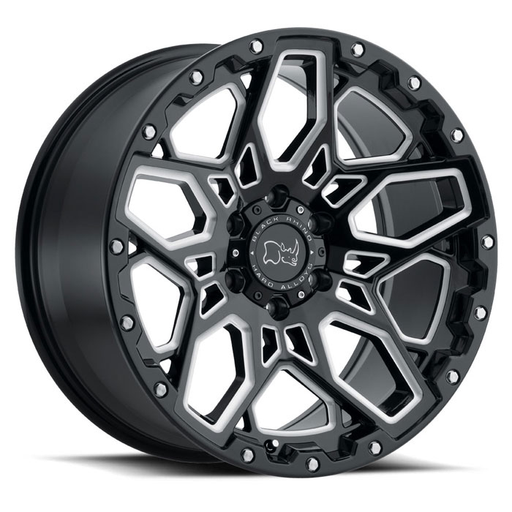 SHRAPNEL 18X9.5 5-127 18N C71.5 GLOSS BLACK W/MILLED SPOKES