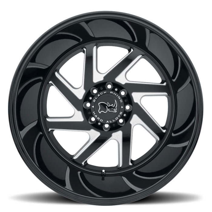 SWERVE  20X12 5-127 44N C110 GLOSS BLACK W/DOUBLE MILLED SPOKES