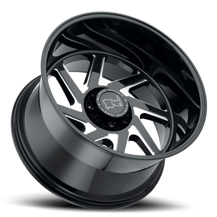 SWERVE  20X12 5-127 44N C110 GLOSS BLACK W/DOUBLE MILLED SPOKES