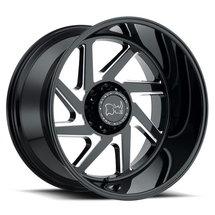 SWERVE  22X14 5-127 76N C71.5 GLOSS BLACK W/DOUBLE MILLED SPOKES