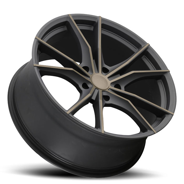 ZION 18X8.5 5-127 30P C71.5 MATTE BLACK W/MACHINE FACE & DARK MATTE TINT