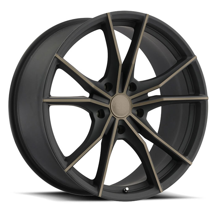 ZION 18X8.5 5-127 30P C71.5 MATTE BLACK W/MACHINE FACE & DARK MATTE TINT